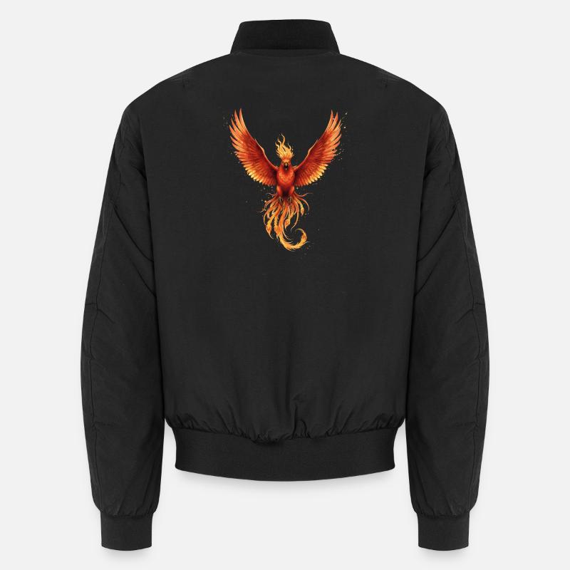 Fire Phoenix Flame Flight - Unisex Bomber Jacket - black