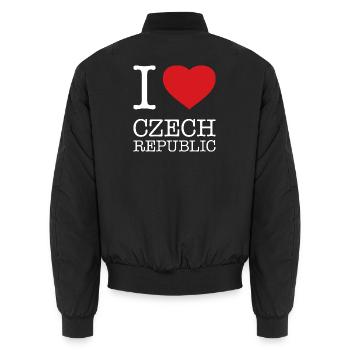 J’adore République tchèque Tschechien - Bomber unisexe - noir - Dos - AI Model Male 185 light (185cm)
