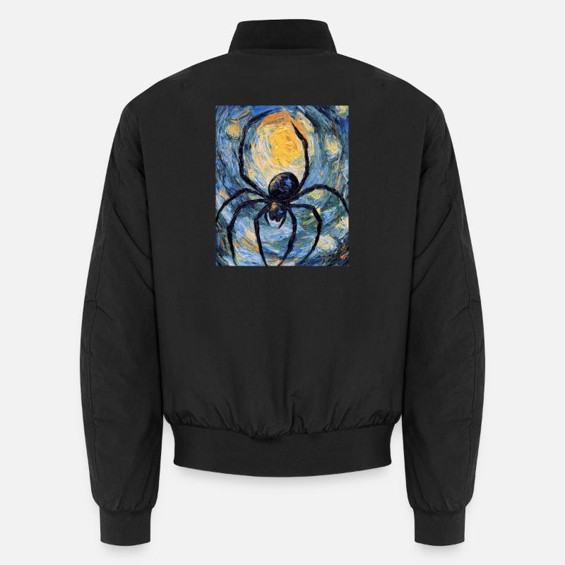 araignées araignées Halloween style Van Gogh - Bomber unisexe - noir