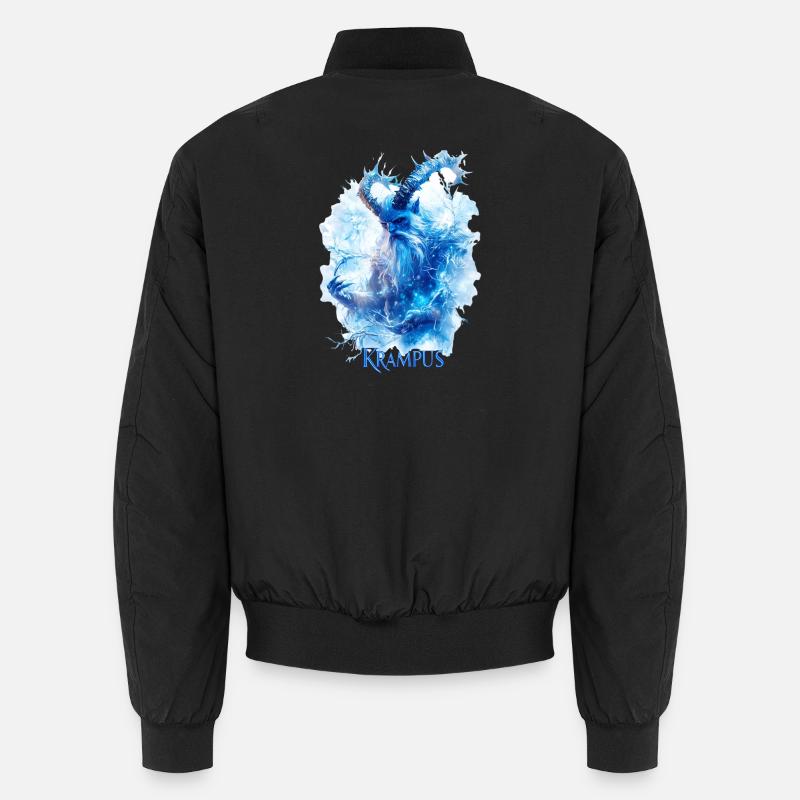 Krampus Eisblau – Mystisches Wintermotiv Folklore - Bomber unisexe - noir