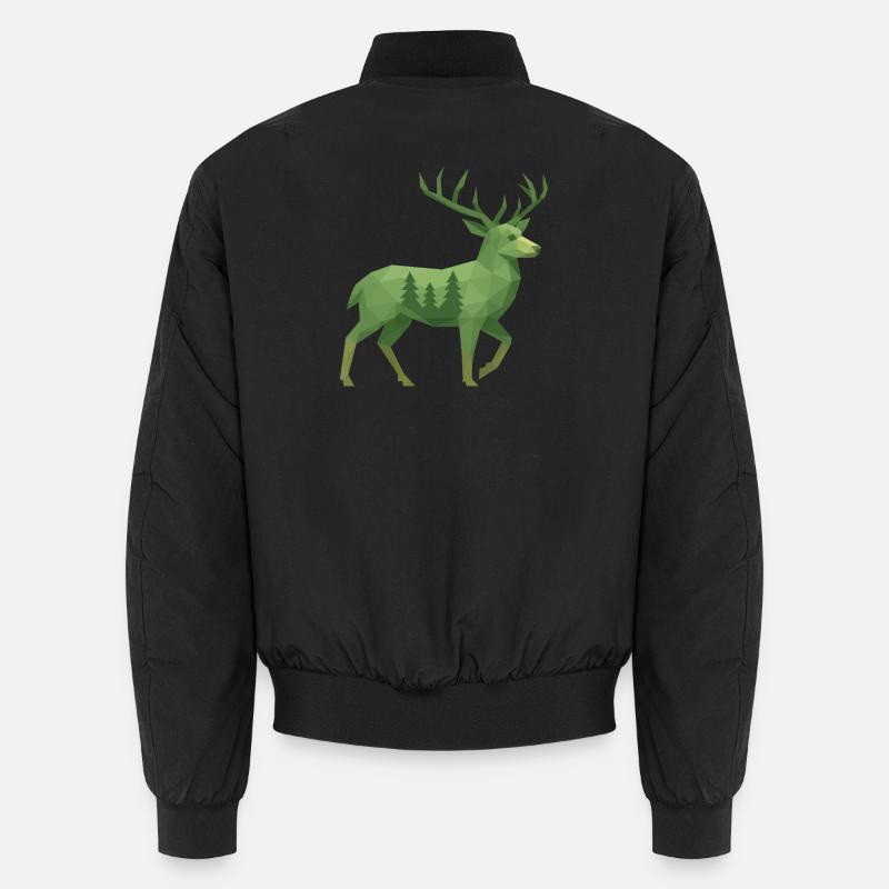 Geometrischer Hirsch - Unisex Bomberjacke - Schwarz