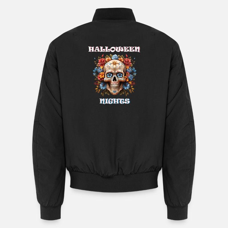 Halloween Skull Sugar Design - Unisex Bomberjacke - Schwarz