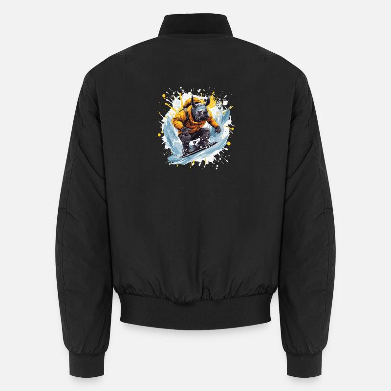 Nashorn Snowboard - Unisex Bomberjacke - Schwarz