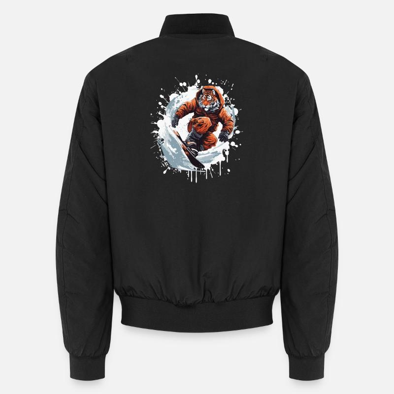 Tiger Snowboard - Unisex Bomber Jacket - black