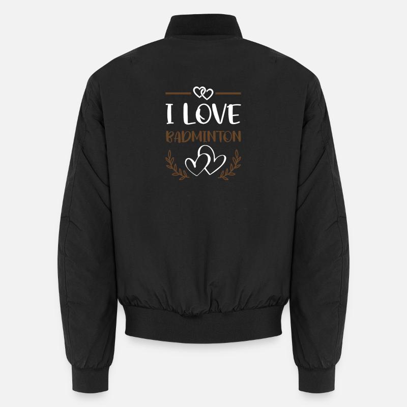 J’adore le badminton - Bomber unisexe - noir