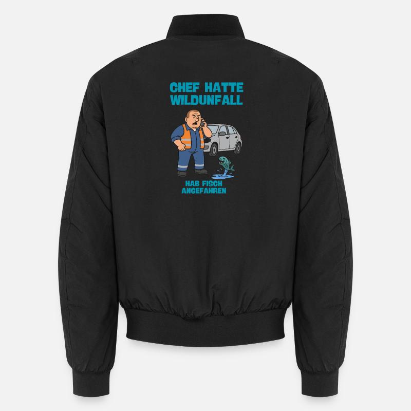 Chief: Wildlife accident with fish - Unisex Bomber Jacket - black
