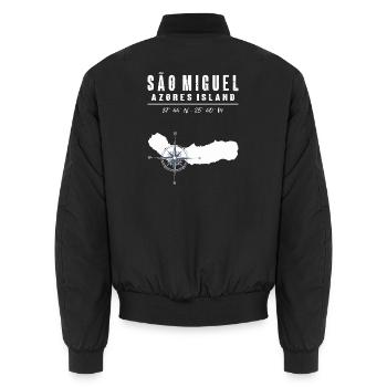 São Miguel Açores Boussole Rétro - Bomber unisexe - noir - Dos - AI Model Male 185 light (185cm)