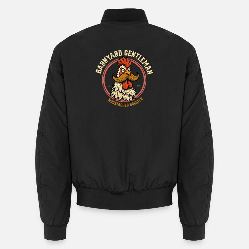 The Mustached Rooster - Unisex Bomberjacke - Schwarz