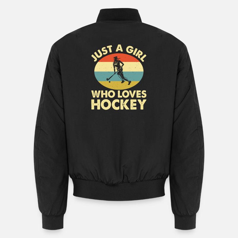 Hockey Eishockey Eishockeyspieler Geschenk - Unisex Bomberjacke - Schwarz