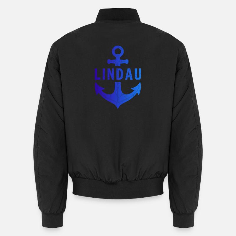 Anker Lindau Bodensee - Unisex Bomberjacke - Schwarz