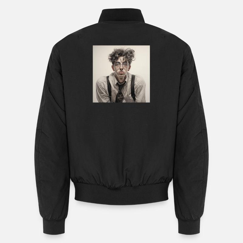 Verträumter Brillenträger Portrait Unisex Bomberjacke