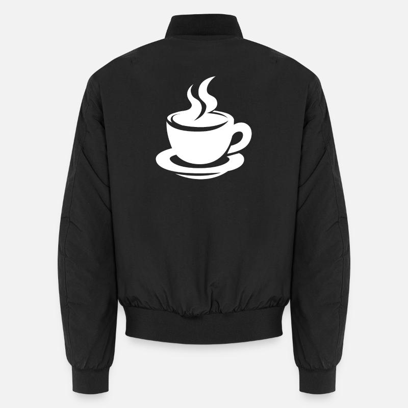 Coffee cup with steam minimalist design Unisex Bomber Jacket