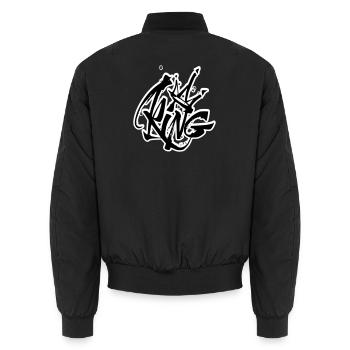 König Graffiti Schriftzug - Unisex Bomberjacke - Schwarz - Hinten - AI Model Male 185 light (185cm)