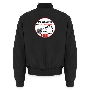 Bleib nicht bei mir, hdi - Unisex Bomberjacke - Schwarz - Hinten - AI Model Male 185 light (185cm)