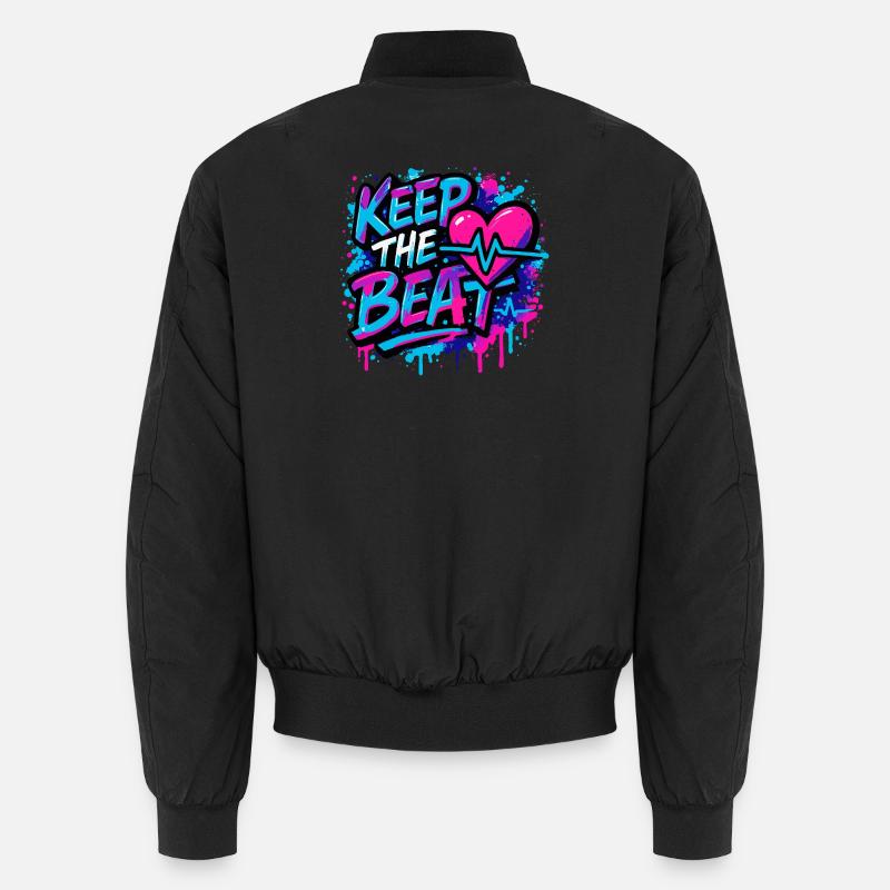 Keep the Beat – Musik Design mit Rhythmus Feeling Unisex Bomberjacke