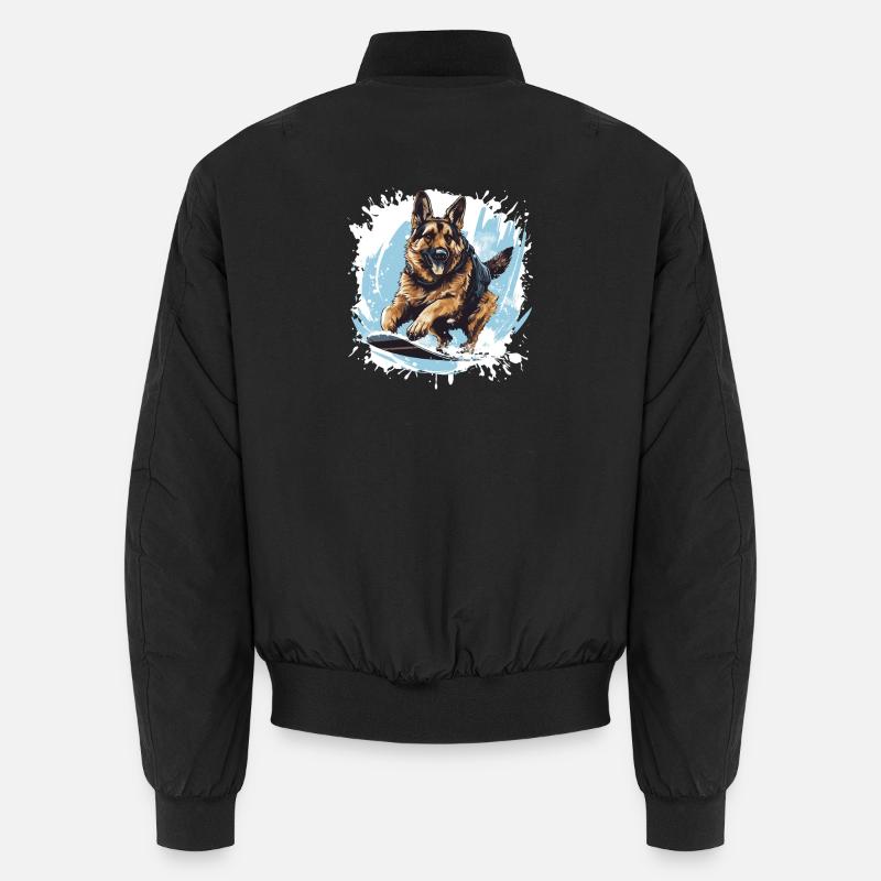 Schäferhund Hund Snowboard - Unisex Bomberjacke - Schwarz