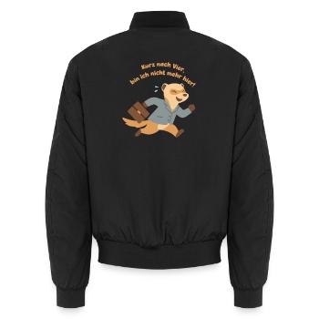 Four o'clock closing time Ferret, finally closing time - Unisex Bomber Jacket - black - Back - AI Model Male 185 light (185cm)