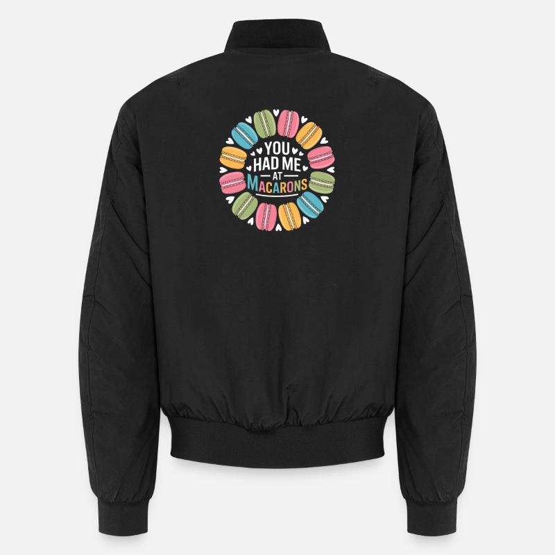 Macaron French Desserts - Unisex Bomber Jacket - black