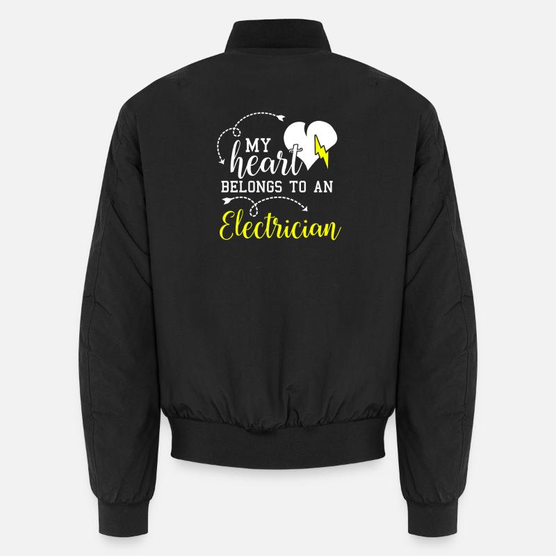 Mein Herz gehört einer stolzen Ehefrau eines Elektrikers Unisex Bomberjacke