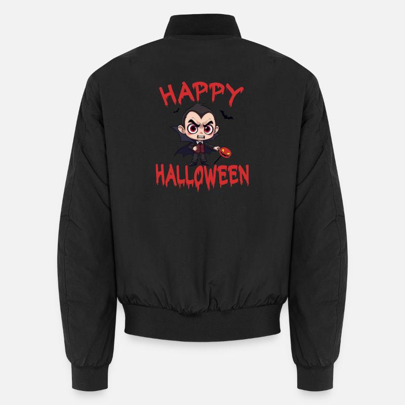 Halloween Vampire Dracula Pumpkin Bat Creepy - Unisex Bomber Jacket - black