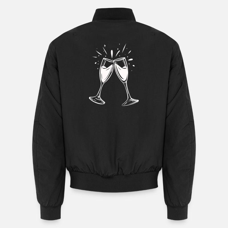 Sekt-Prosecco-Glas - Unisex Bomber Jacket - black