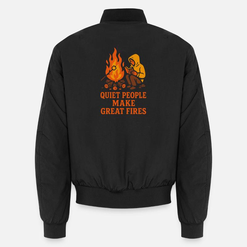 Solo Camping Introverted Camper Quiet - Unisex Bomber Jacket - black