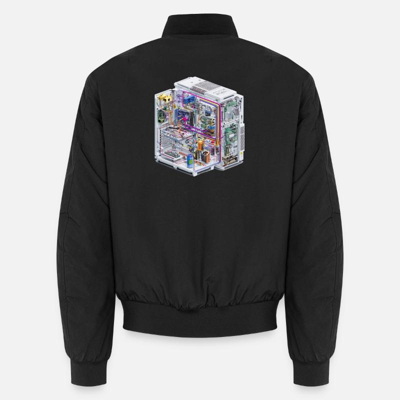 CAD Cable Art Color Streams Data Center Unisex Bomber Jacket