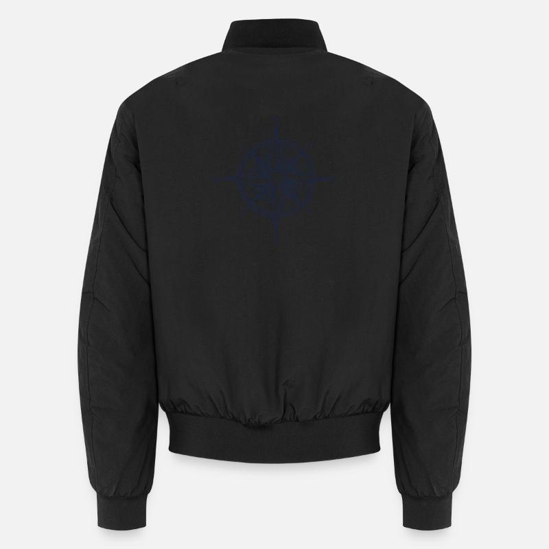 Nautic Design Blue Compass Nautical Emblem Unisex Bomber Jacket