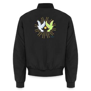 Colombes au lever du soleil Graphique - Bomber unisexe - noir - Dos - AI Model Male 185 light (185cm)