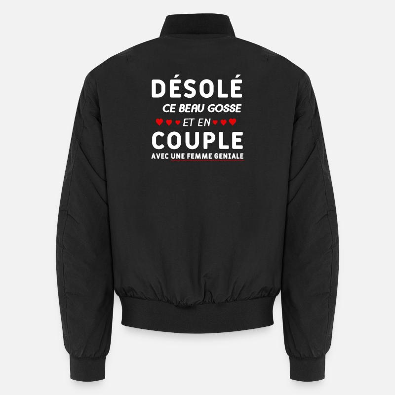 Handsome guy in a relationship with awesome wife Unisex Bomber Jacket