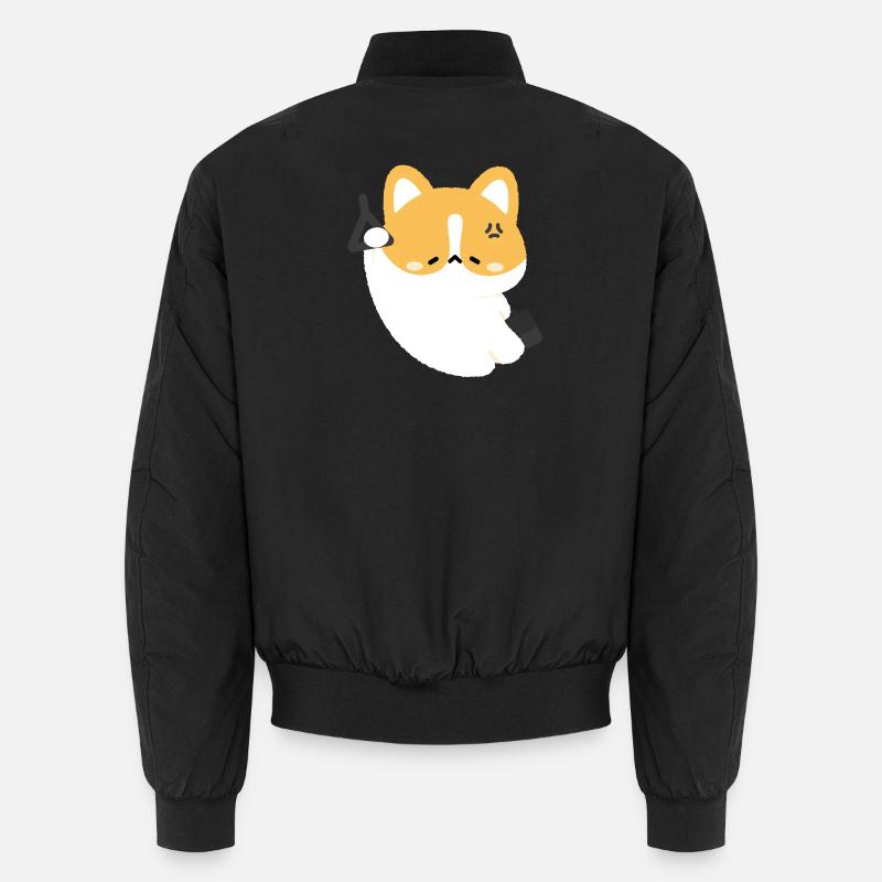 Müde Corgi pendeln Unisex Bomberjacke