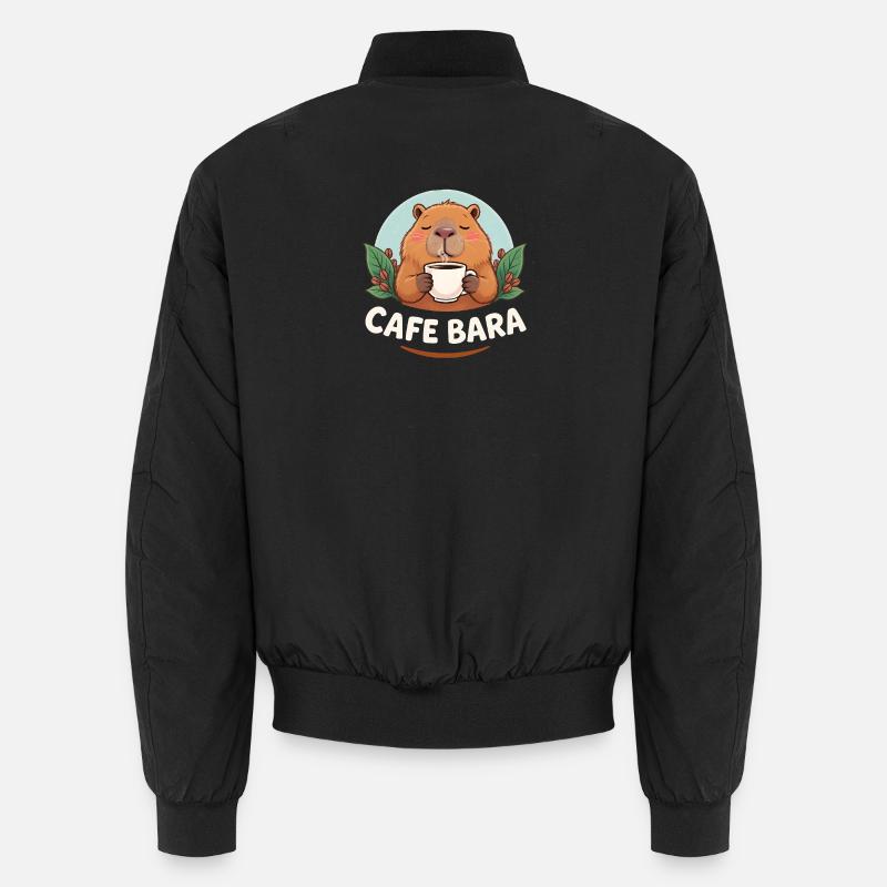 Café Bara - Funny Capybara T-Shirt - Unisex Bomber Jacket - black