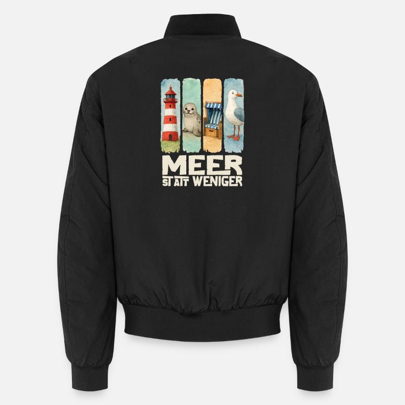 Moin lighthouse seal beach chair seagull coast Unisex Bomber Jacket