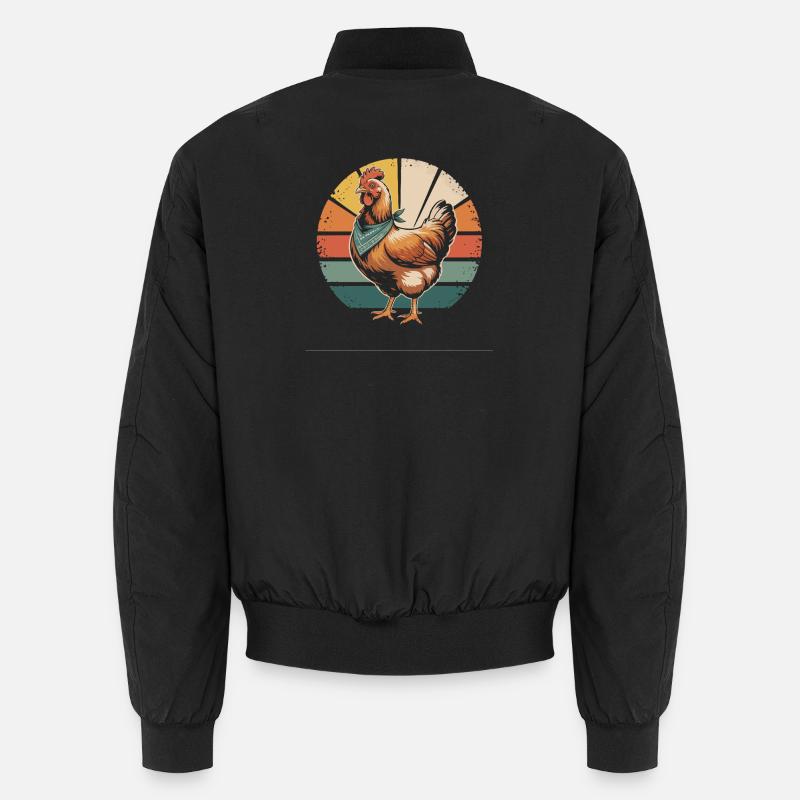 Hühner Huhn - Unisex Bomberjacke - Schwarz