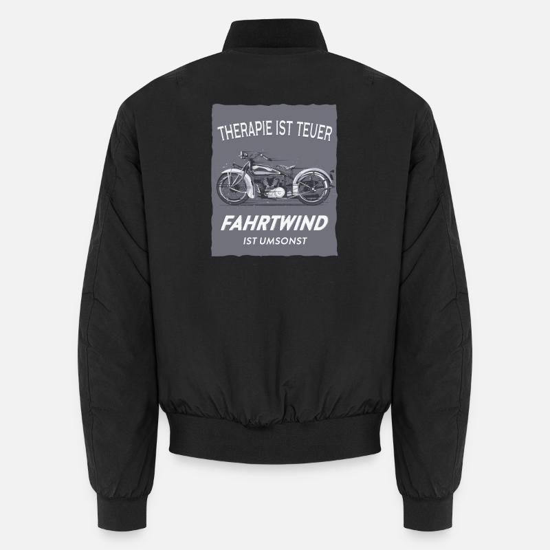 Fahrtwind statt Therapie - Unisex Bomberjacke - Schwarz
