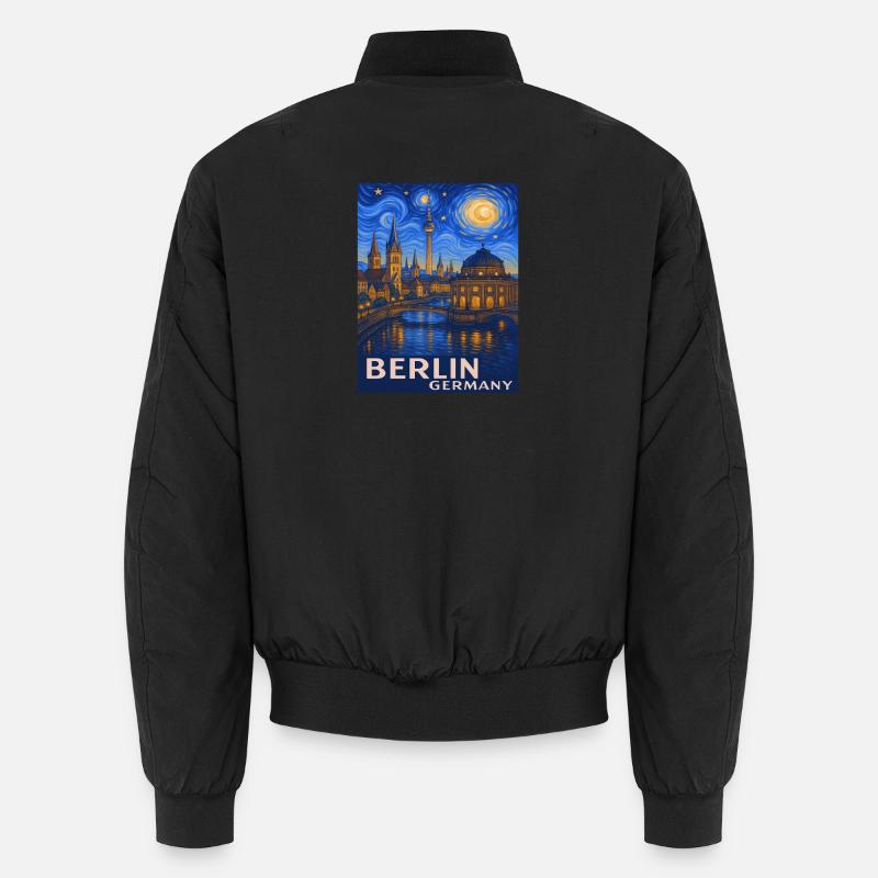 Berlin Nachthimmel Stadtmotiv - Unisex Bomberjacke - Schwarz