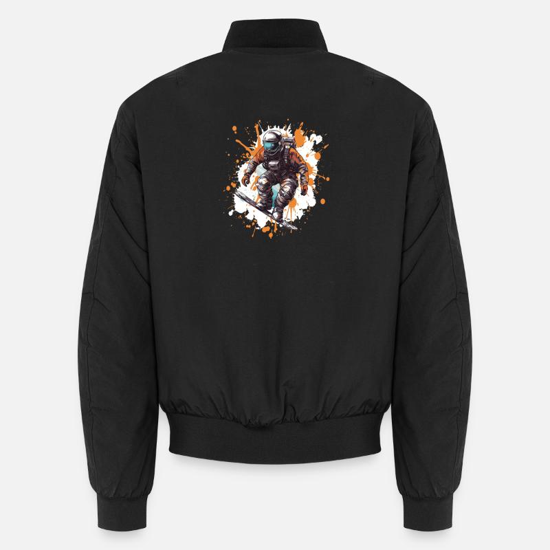 Astronaut Snowboard - Unisex Bomber Jacket - black