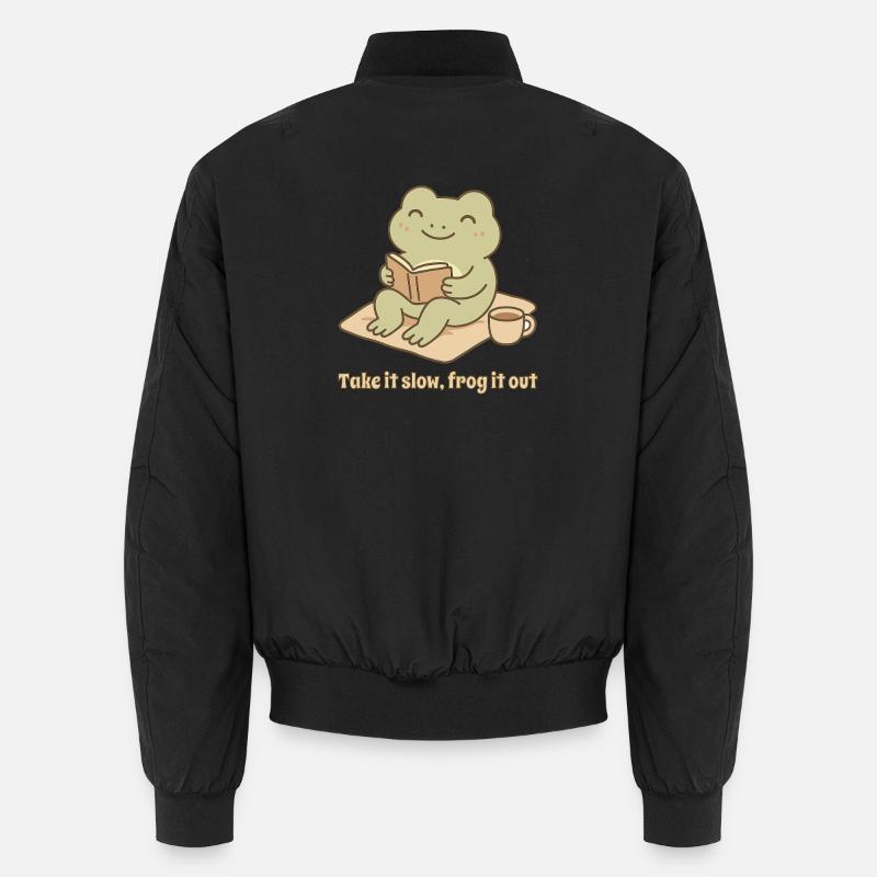 Reading Frog – Allez-y doucement Design Bomber unisexe