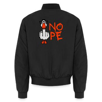 Goose Nope Doigt du milieu Nerd Geek Lunettes à monture en corne Smart - Bomber unisexe - noir - Dos - AI Model Male 185 light (185cm)