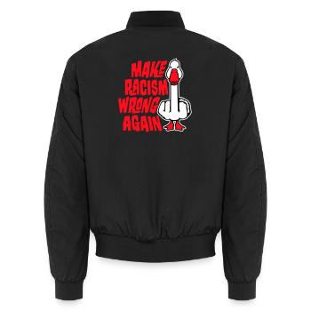 Goose Make Racism Wrong Again Militant du Majeur - Bomber unisexe - noir - Dos - AI Model Male 185 light (185cm)