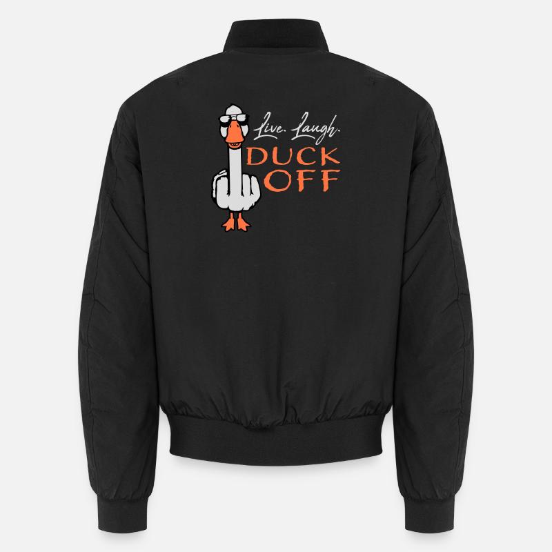 Goose Live Laugh Duck Off Sunglasses Middle Finger Unisex Bomber Jacket