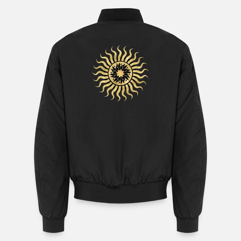 Soleil doré mandala floral Bomber unisexe