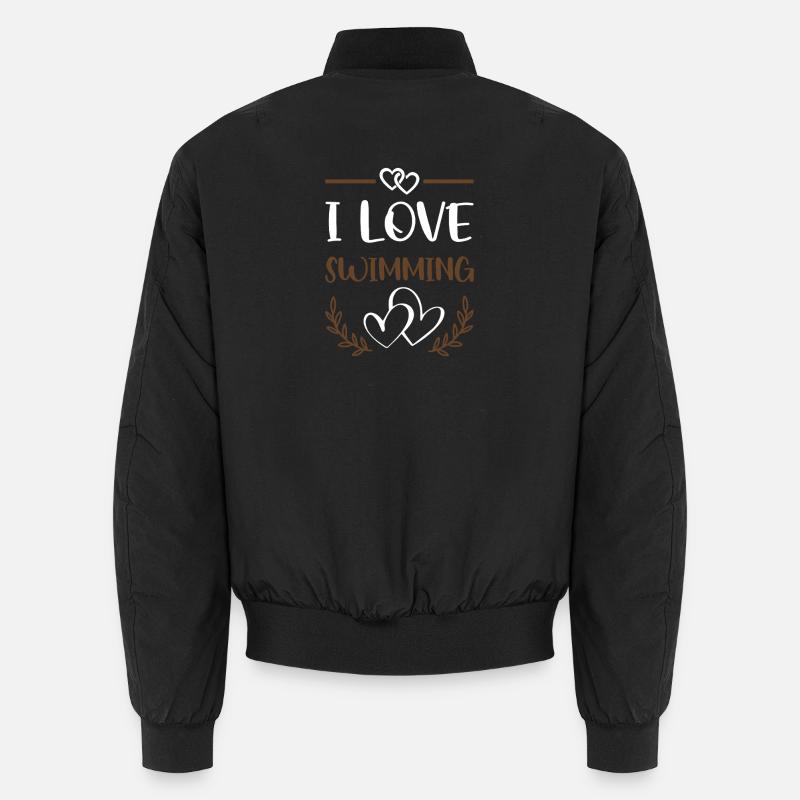 Ich liebe Schwimmen Unisex Bomberjacke