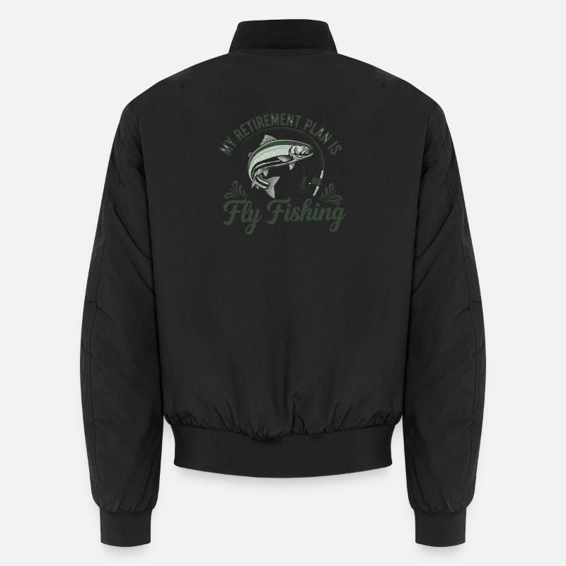 Ruhestand Plan: Fliegenfischen - Unisex Bomberjacke - Schwarz