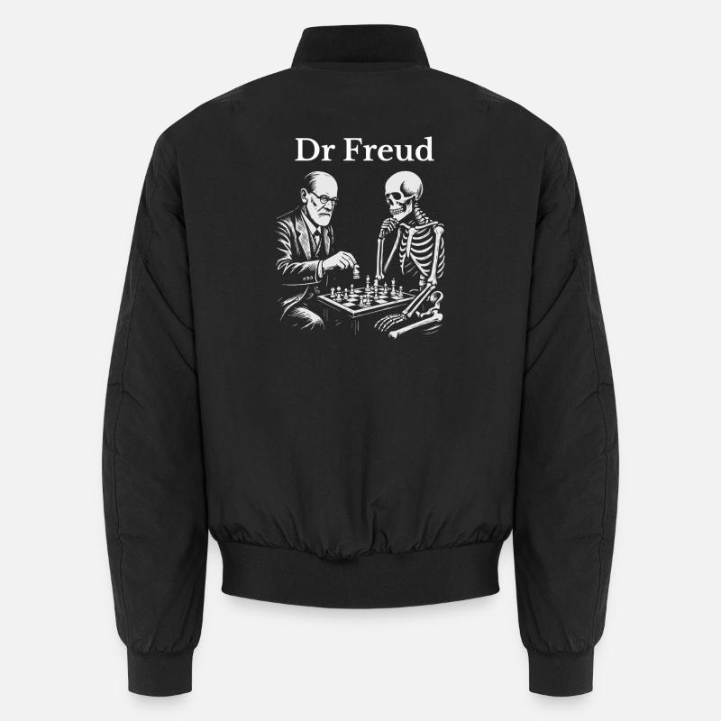 Freud Schachduell mit dem Skelett Unisex Bomberjacke