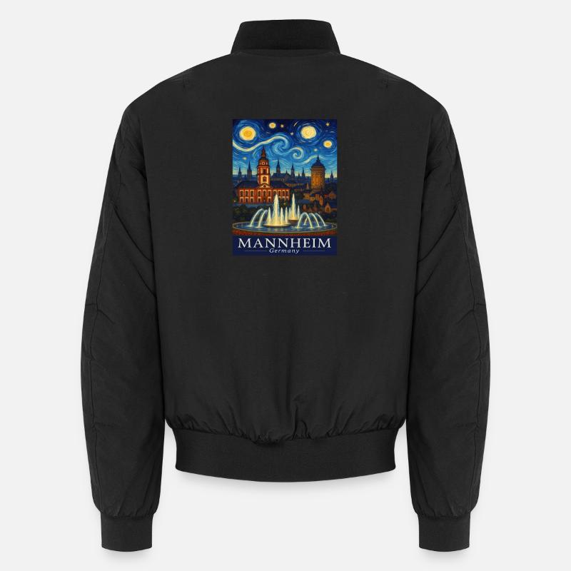 Mannheim Night Panorama - Unisex Bomber Jacket - black