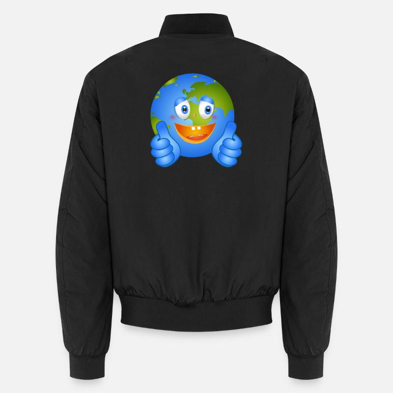Terre heureuse avec le pouce levé - Style BD Bomber unisexe
