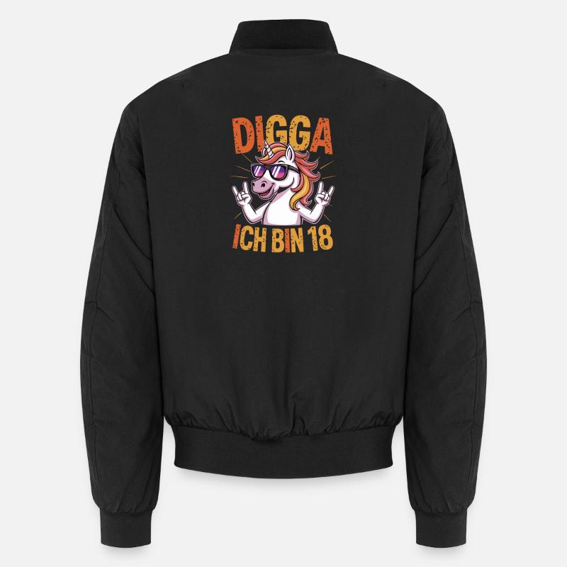  Digga Ich Bin 18 Einhorn Spruch Lustig 18 Unisex Bomberjacke