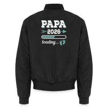 Papa 2026 Loading Werdender Vater Geschenkidee - Unisex Bomberjacke - Schwarz - Hinten - AI Model Male 185 light (185cm)