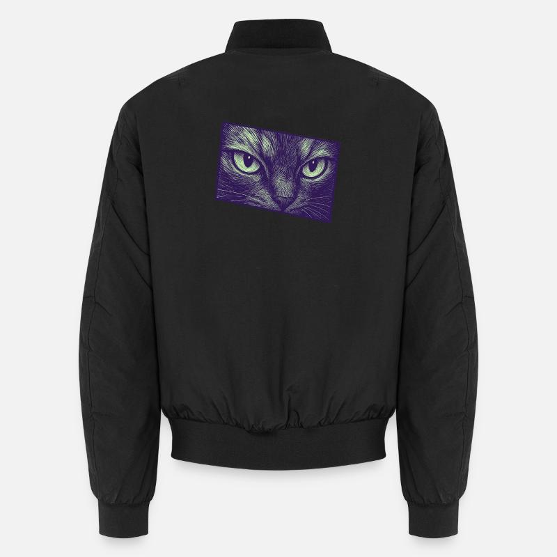 Neon Cat Gaze Art graphique moderne Bomber unisexe